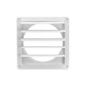 Lambro 363W 8 Inch White Plastic Exhaust Wall Louvered Vent