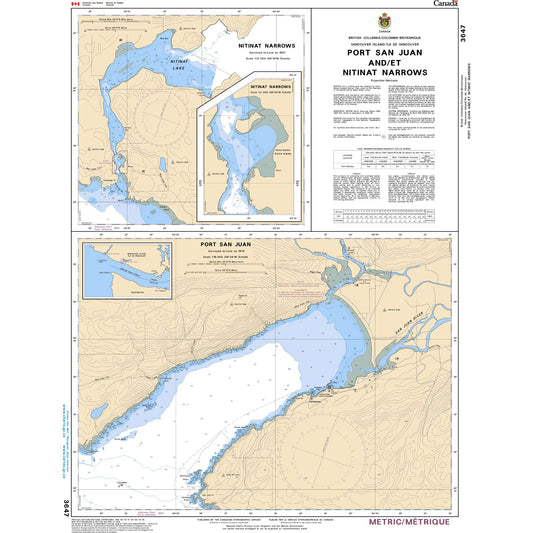Paradise Clay CAN3647 CHS Chart Port San Juan and/et Nitinat Narrows