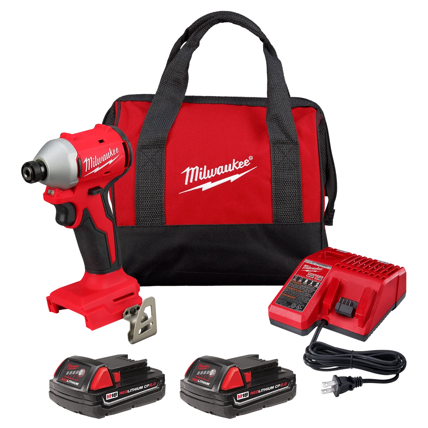 Milwaukee Tool 3650-22CT M18™ Compact Brushless 1/4" Hex Impact Driver Kit, 1 EA