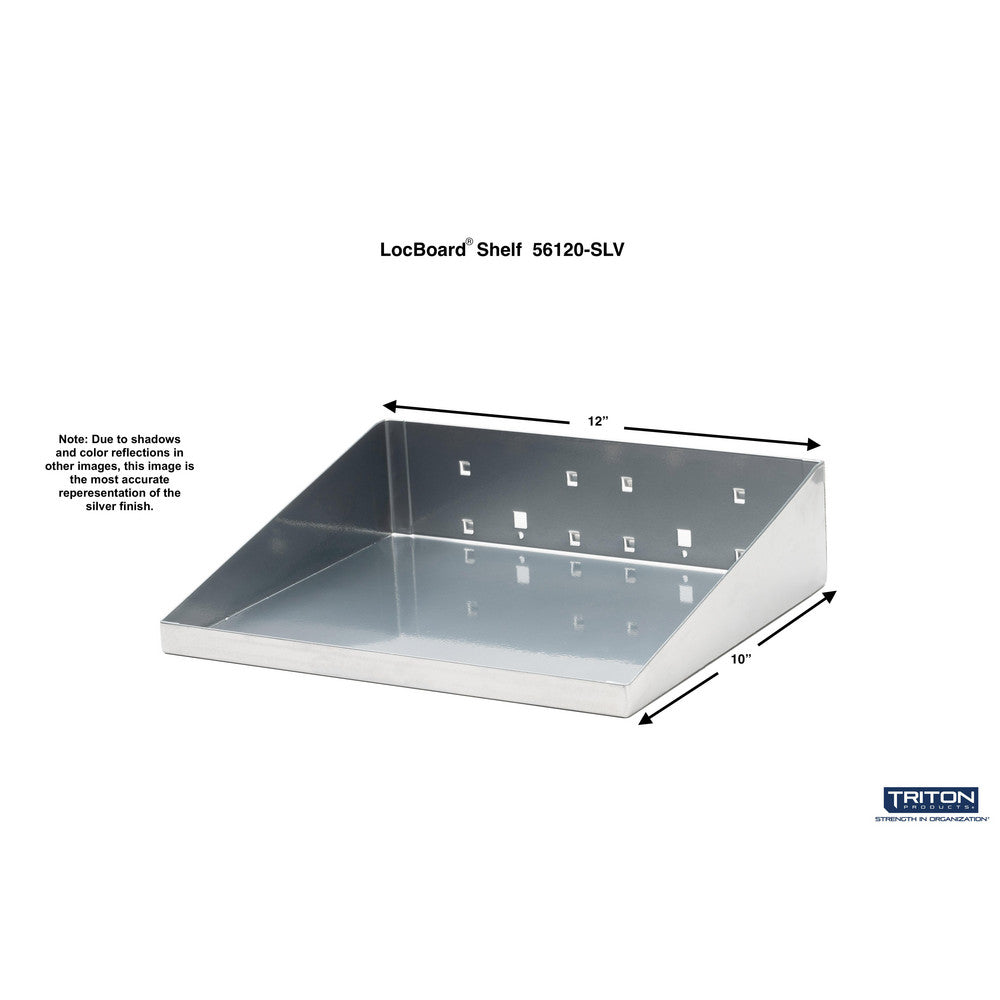 Triton Products 56120-SLV 12" W x 10" D Silver LocHook Shelf w/Garment Hanger