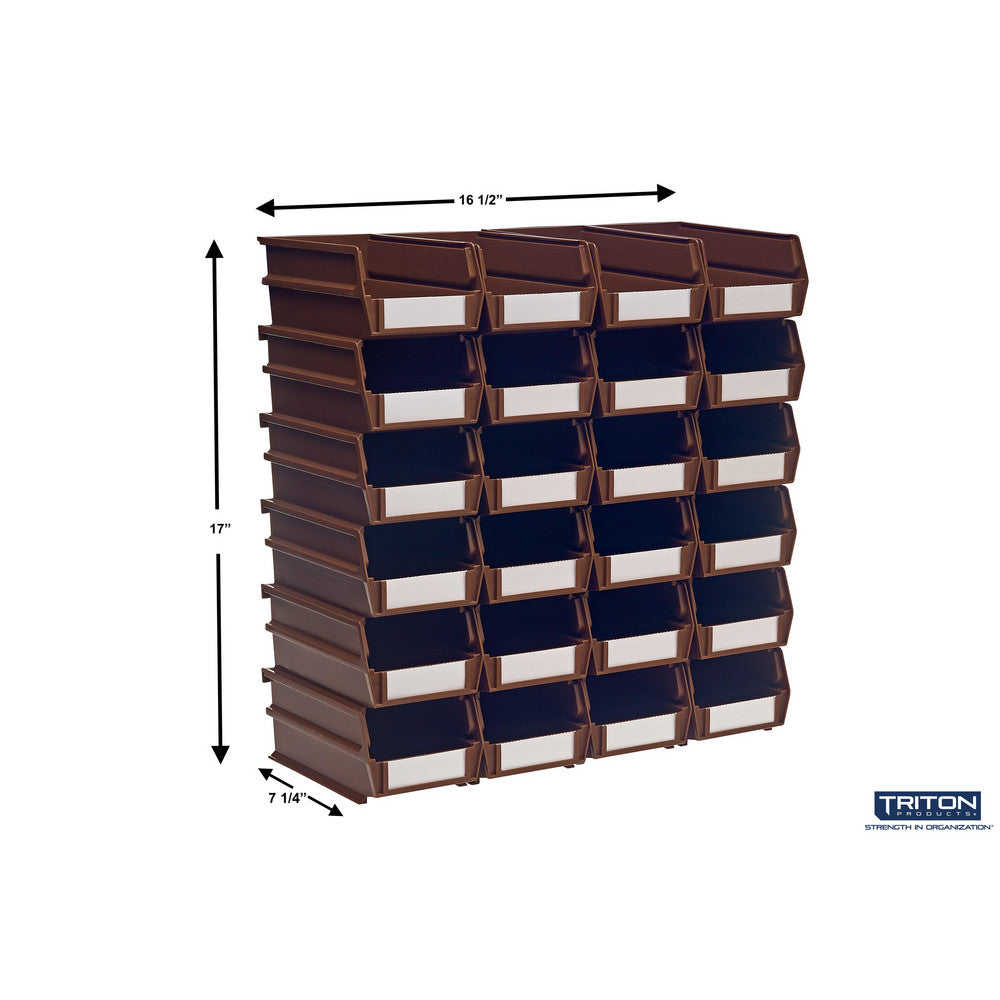 Triton Products 3-220BR 7-3/8" L x 4-1/8" W x 3" H Brown Bin 24 CT