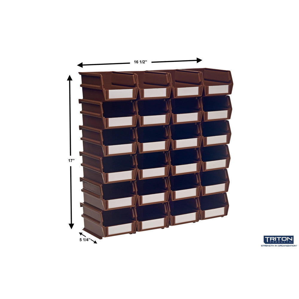 Triton Products 3-210BR 5-3/8" L x 4-1/8" W x 3" H Brown Bin 24 CT