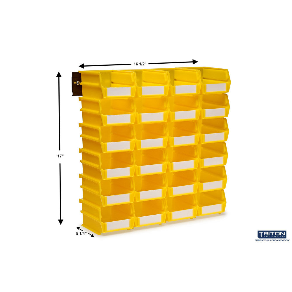Triton Products 3-210YWS Wall Storage - Sm YEL Bins/Rails 26 CT