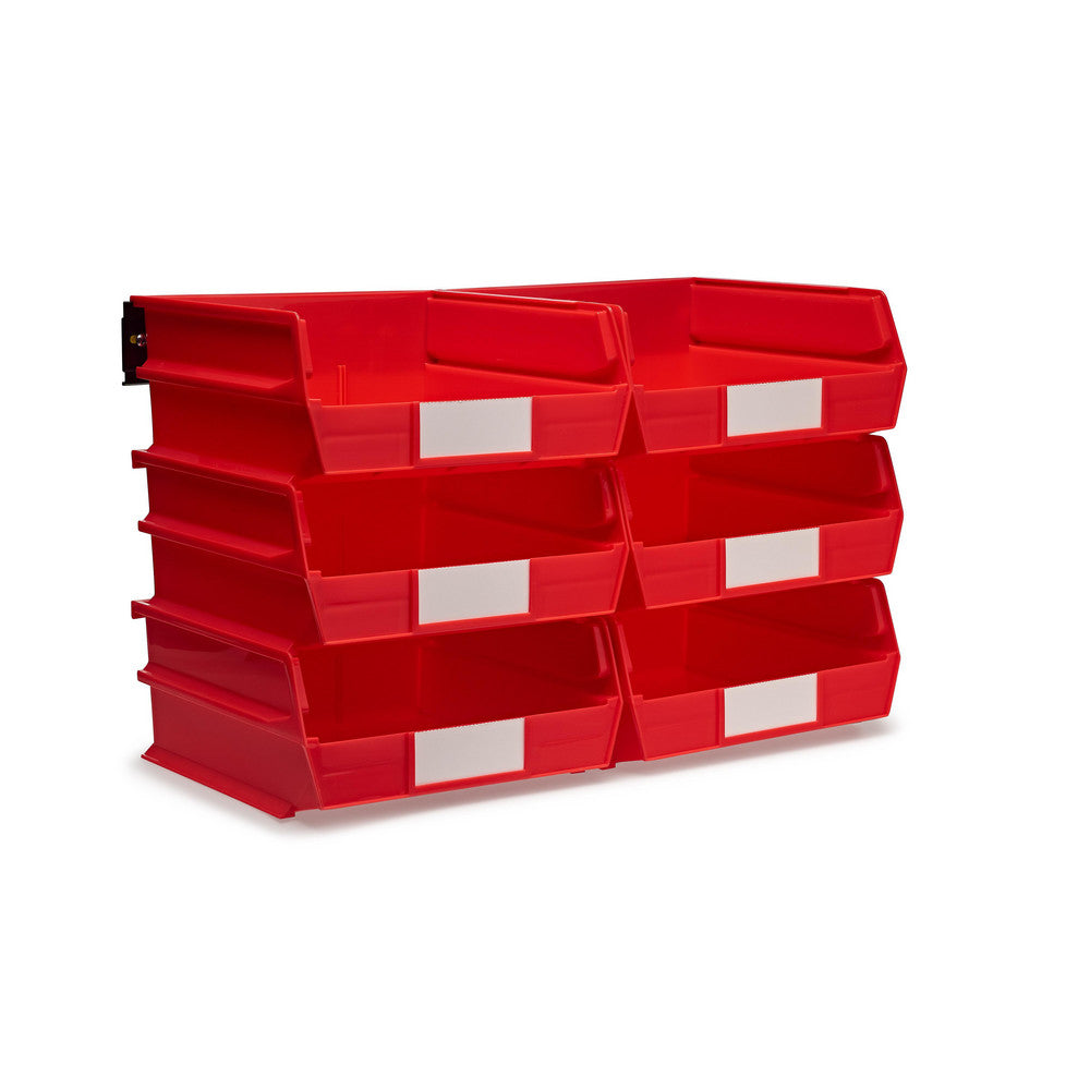 Triton Products 3-235RWS Wall Storage - Lg Red Bins/Rails 8 CT