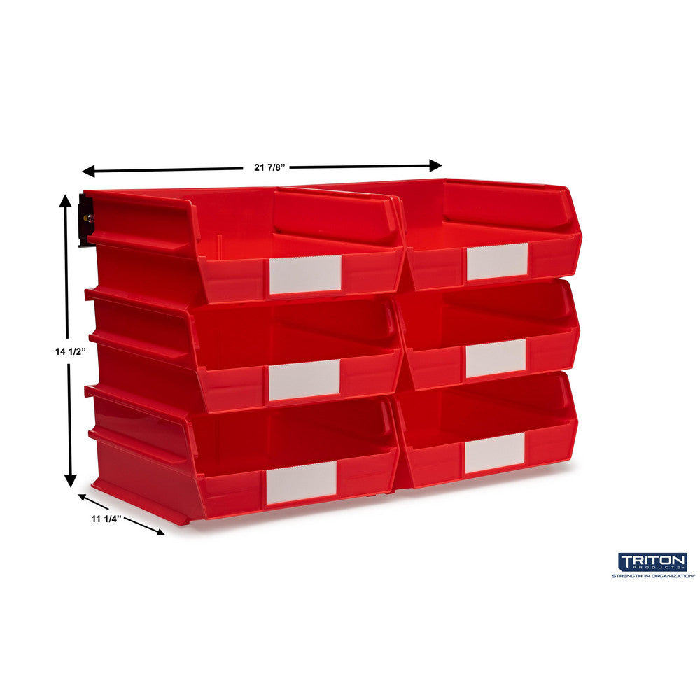 Triton Products 3-235RWS Wall Storage - Lg Red Bins/Rails 8 CT