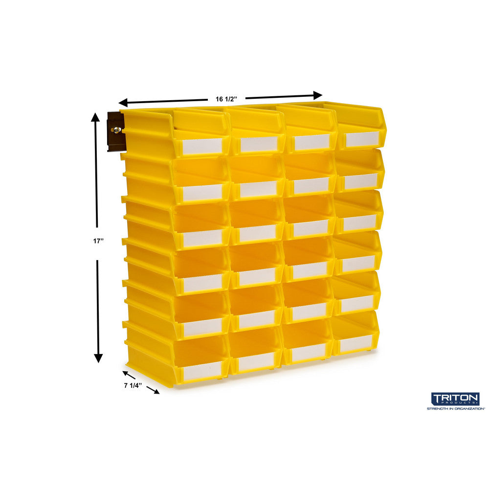 Triton Products 3-220YWS Wall Storage-Med YEL Bins/Rails 26 CT