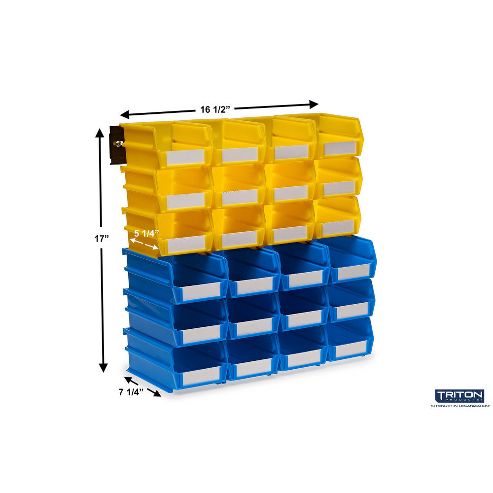 Triton Products 3-1020YBWS Wall Storage-12 Sm /12 Med Bins/ 26 CT