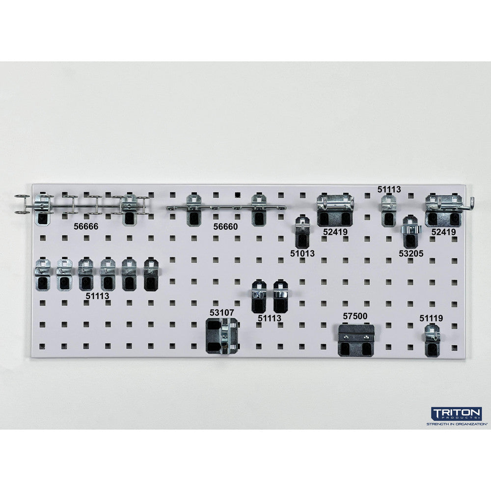 Triton Products LBS-3W 30" x 12"  Steel Sq Hole Pegboard Strip-White