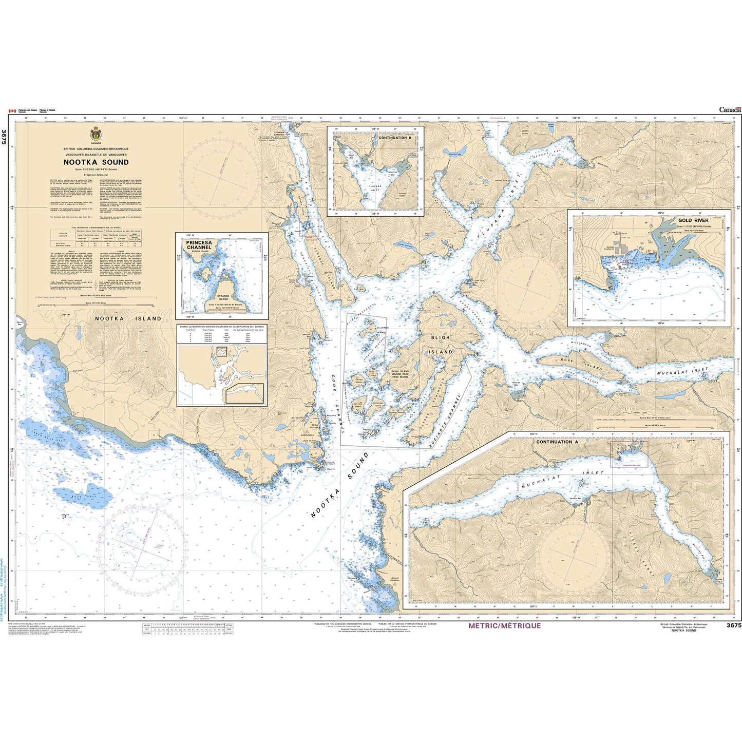 Paradise Clay CAN3675 CHS Chart Nootka Sound
