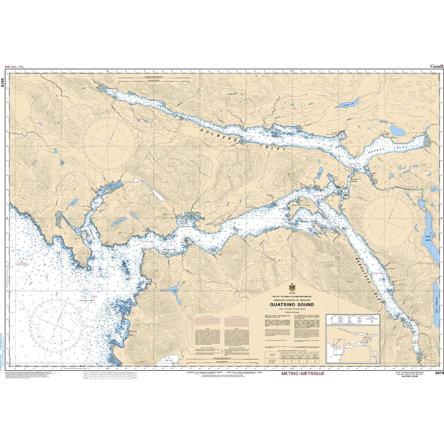 Paradise Clay CAN3679 CHS Chart Quatsino Sound