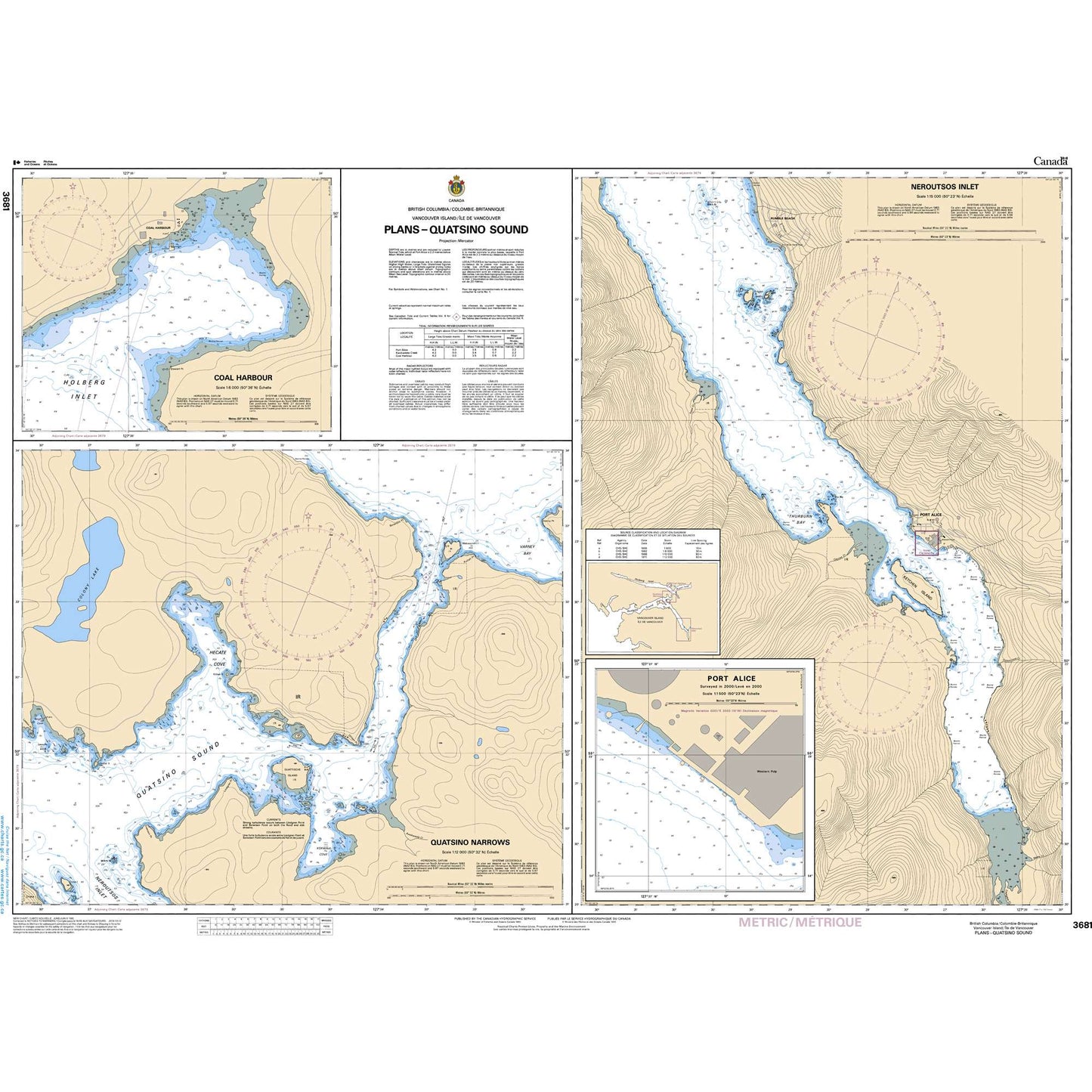 Paradise Clay CAN3681 CHS Chart Plans - Quatsino Sound