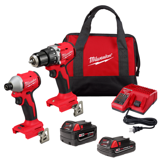 Milwaukee Tool 3693-22CX M18™ Compact Brushless 2-Tool Combo Kit, 1 EA