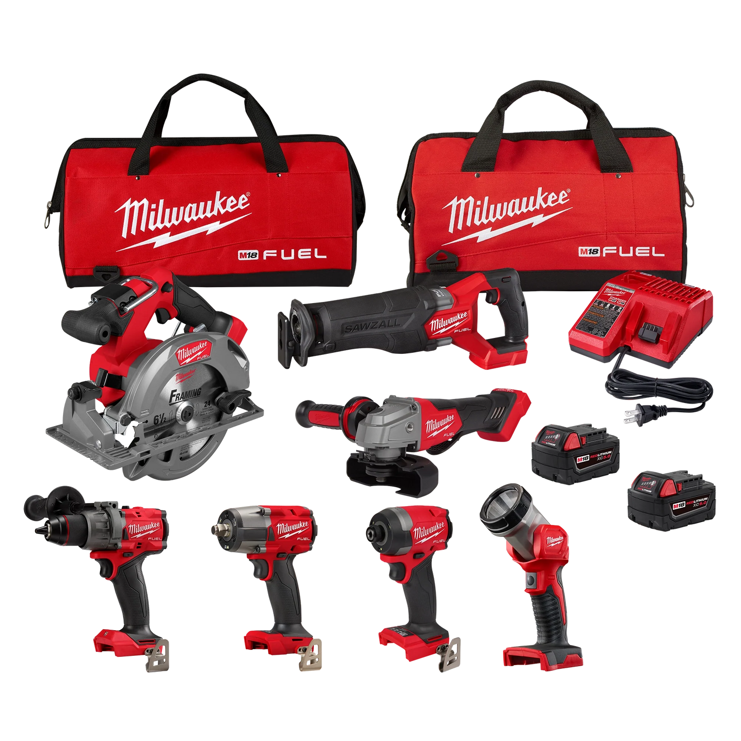Milwaukee Tool 3697-27 M18 FUEL™ 7-Tool Combo Kit, 1 EA