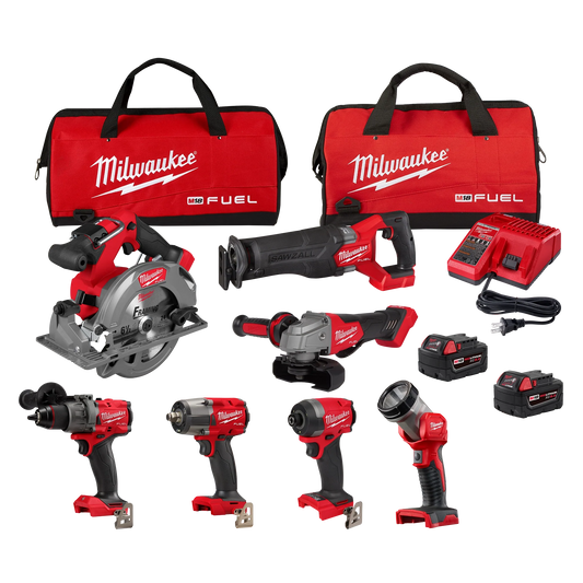 Milwaukee Tool 3697-27 M18 FUEL™ 7-Tool Combo Kit, 1 EA