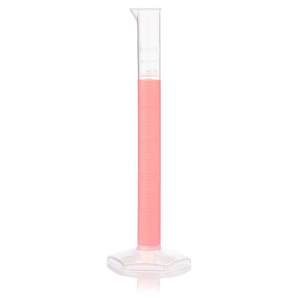Globe Scientific 3701-10 Cylinder Measuring Diamond Essentials Class B PP Molded Graduations tall form 10mL