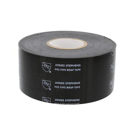 Jones Stephens T18202 2" x 100' Black Pipe Wrap Tape, 20 mil, Carton of 24