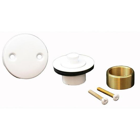 Jones Stephens B5155PW Polar White Two-Hole Lift and Turn Tub Drain Trim Kit