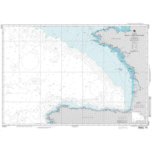 Paradise Clay NGA_37025 NGA Chart Brest to Cabo Finisterre - Bay of Biscay