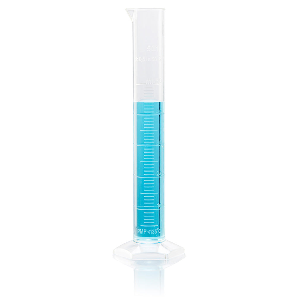 Globe Scientific 3703-50 Cylinder Measuring Diamond Essentials Class B PMP Molded Graduations tall form 50mL