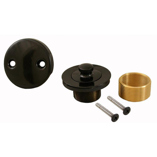 Jones Stephens B5155BL Black Two-Hole Lift and Turn Tub Drain Trim Kit