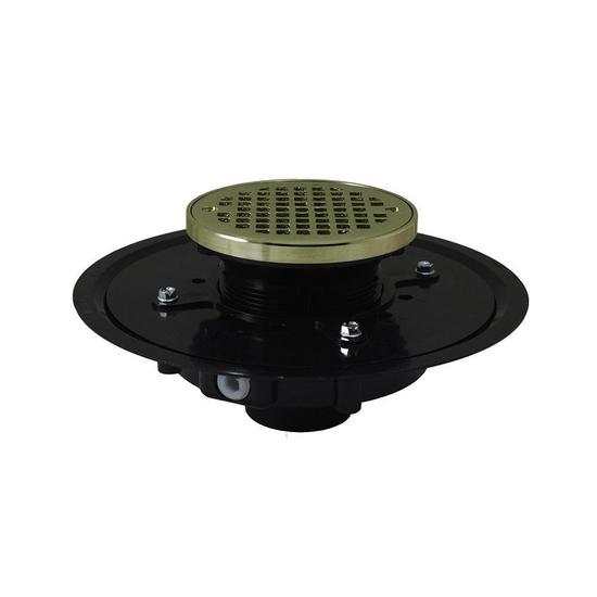 Jones Stephens D51054 3" Heavy Duty ABS Drain Base with 3-1/2" Plastic Spud and 6" Nickel Bronze Strainer with Ring
