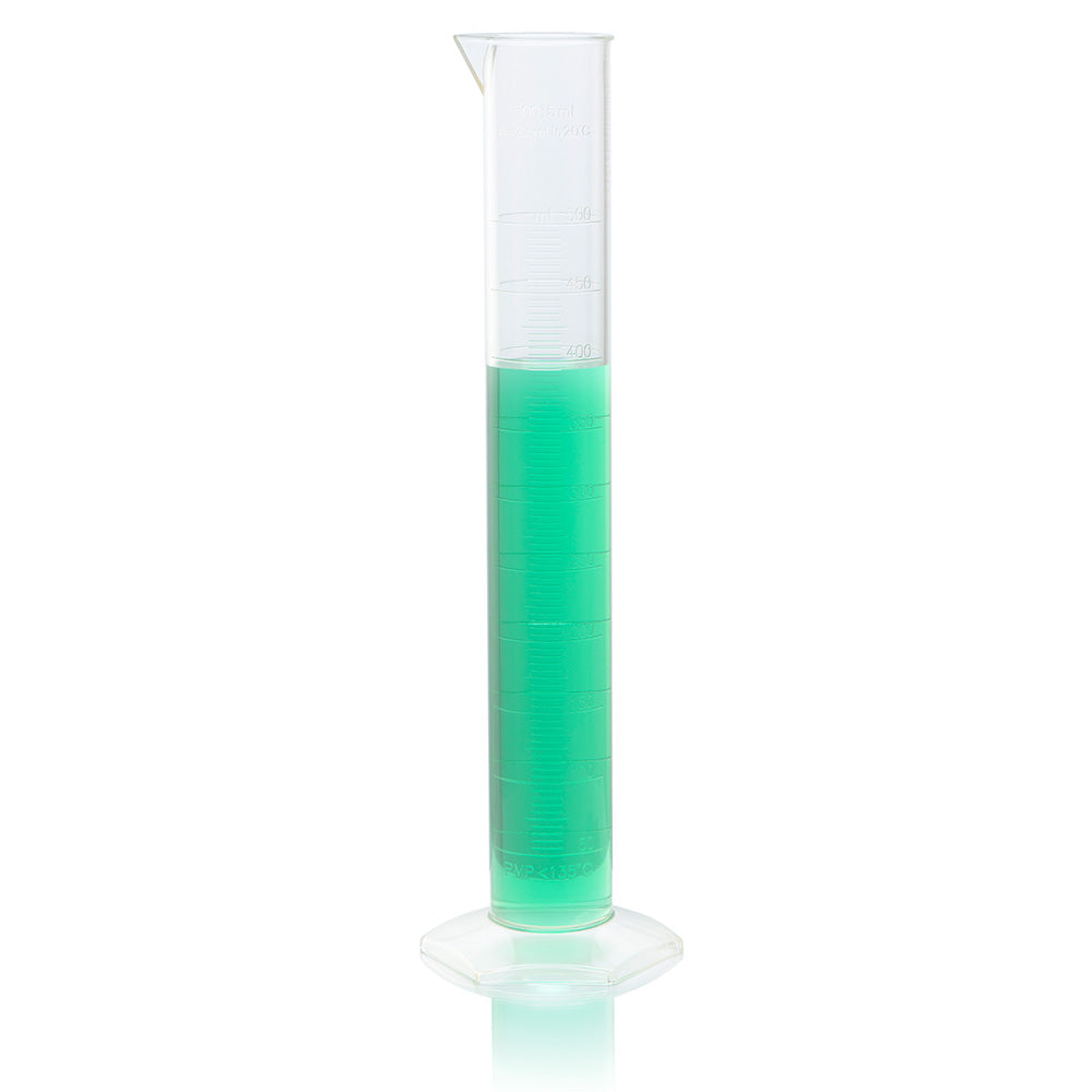 Globe Scientific 3705-500 Cylinder Measuring Diamond Essentials Class A PMP Molded Graduations tall form 500mL