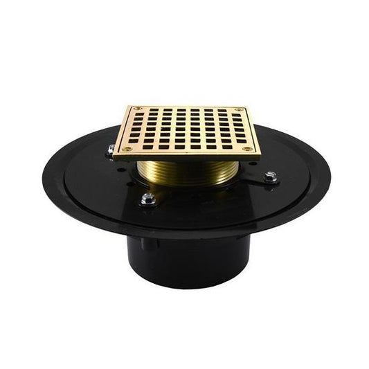 Jones Stephens D51073 3" Heavy Duty ABS Drain Base with 3-1/2" Metal Spud and 5" Nickel Bronze Strainer