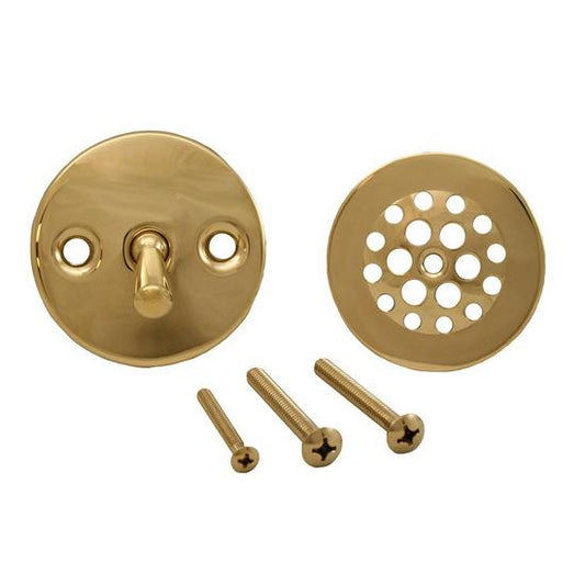 Jones Stephens B5114PB Polished Brass Two-Hole Trip Lever Tub Drain Trim