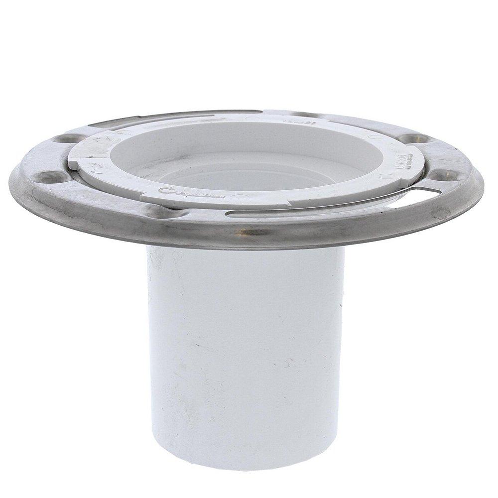 Jones Stephens C57234 3" PVC Closet Flange with Stainless Steel Ring less Knockout