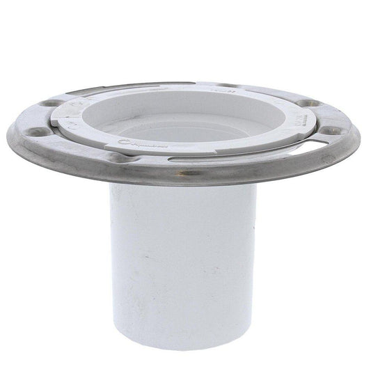 Jones Stephens C57234 3" PVC Closet Flange with Stainless Steel Ring less Knockout