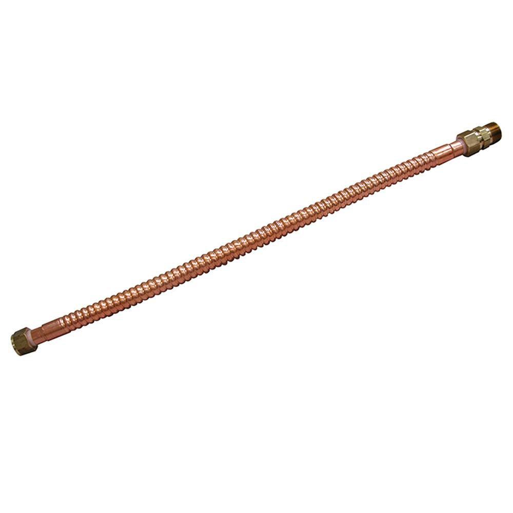 Jones Stephens J36718 3/4" x 3/4" x 18" Copper Corrugated Water Heater Connector