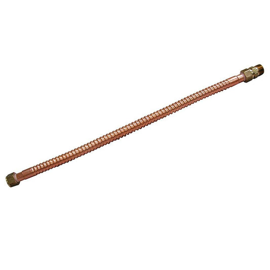 Jones Stephens J36718 3/4" x 3/4" x 18" Copper Corrugated Water Heater Connector