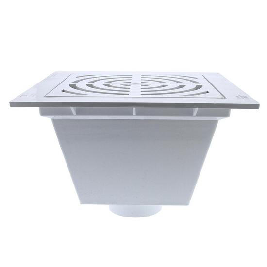 Jones Stephens S59064 4" PVC Pipe Fit Floor Sink with Full Top Grate and Dome Bottom Grate