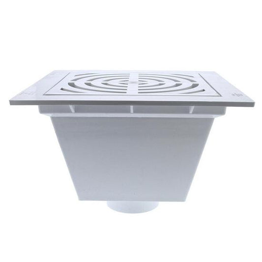 Jones Stephens S59064 4" PVC Pipe Fit Floor Sink with Full Top Grate and Dome Bottom Grate