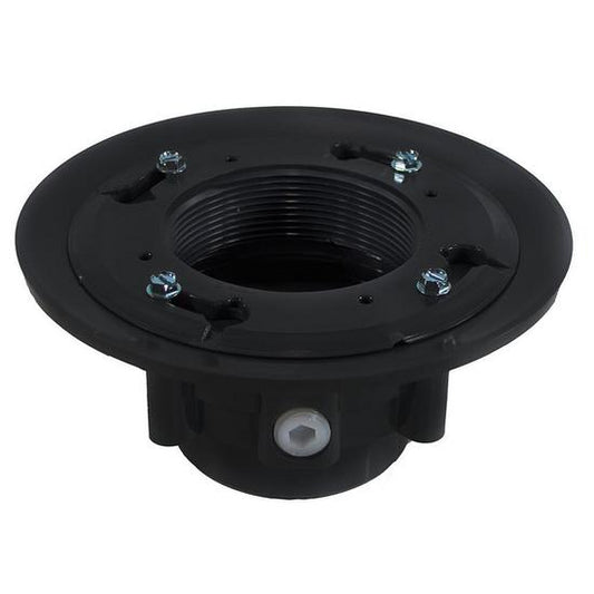 Jones Stephens D49808 4" PVC Heavy Duty Drain Base with Clamping Ring and Primer Tap, for 4" Spud