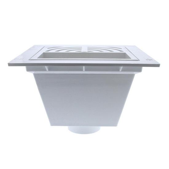 Jones Stephens S59073 3" x 4" PVC Pipe Fit Floor Sink with 1/2 Top Grate and Flat Bottom Grate