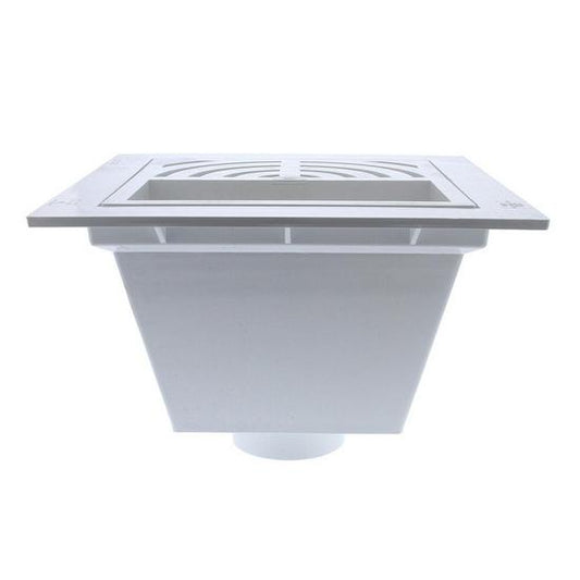 Jones Stephens S59073 3" x 4" PVC Pipe Fit Floor Sink with 1/2 Top Grate and Flat Bottom Grate