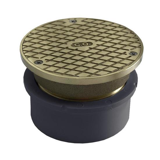 Jones Stephens C59062 4" PVC Hub Fit Base Cleanout with 3-1/2" Metal Spud and 5" Nickel Bronze Cover