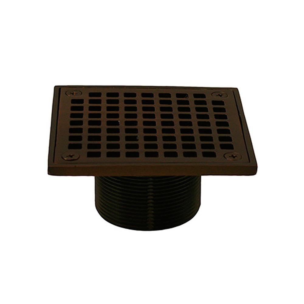 Jones Stephens D6094WB Old World Bronze 2" Brass Spud with 4" Square Strainer