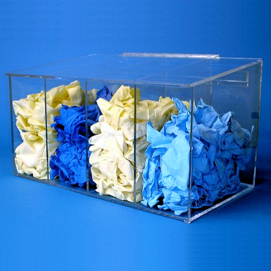 SOS Cleanroom 21"W x 12"H x 12"D - Cleanroom 4-Compartment Dispenser (Sloping Lid)