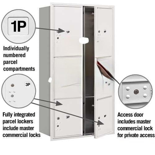 Mailboxes 3716D-6PCFP Recessed Mounted 4C Horizontal Mailbox (Includes Master Commercial Locks)