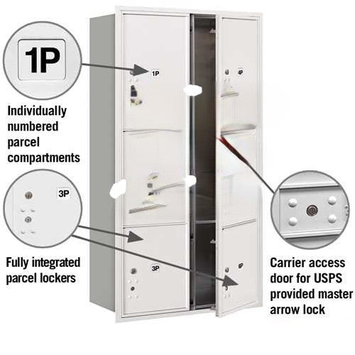 Mailboxes 3716D-6PCFU Recessed Mounted 4C Horizontal Mailbox