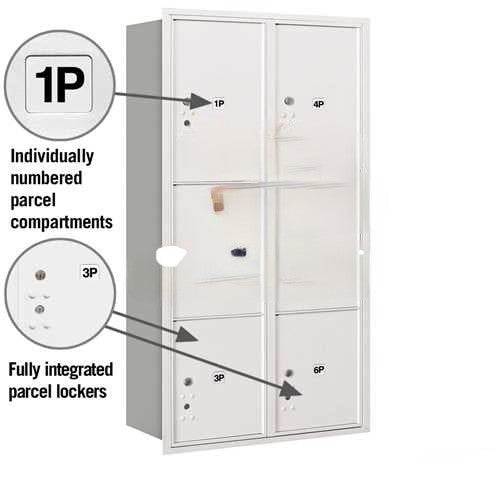 Mailboxes 3716D-6PCRU Recessed Mounted 4C Horizontal Mailbox - Maximum Height Unit (57 1/8 Inches) | KPaul VA Certified, Service-Disabled Veteran-Owned Small Business.