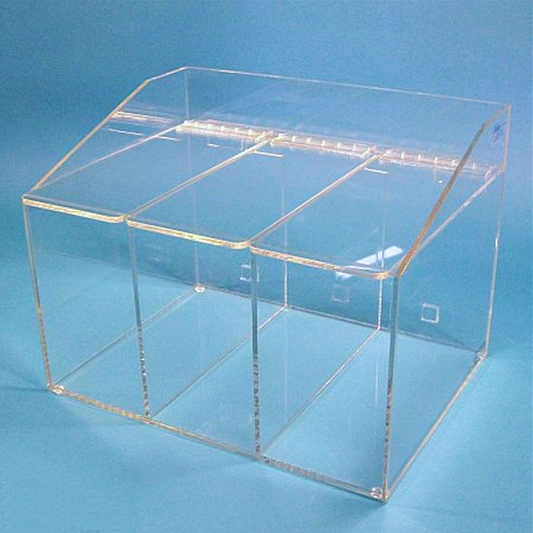 SOS Cleanroom 16"W x 12"H x 12"D - Cleanroom 3-Compartment Dispenser (Separate Lids)