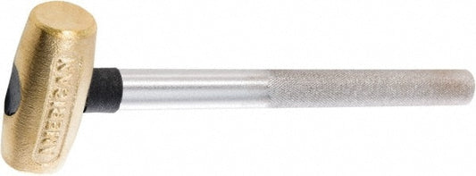 American Hammer AM1BRPG Non-Marring Hammer, 1 lb, 1-1/8" Face Dia, Brass Head