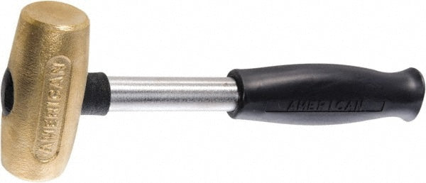 American Hammer AM4BRCG Non-Marring Hammer, 4 lb, 1-5/8" Face Dia, Brass Head