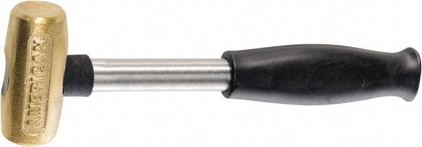 American Hammer AM1BRCG Non-Marring Hammer, 1 lb, 1-1/8" Face Dia, Brass Head