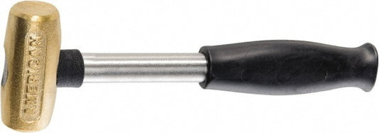American Hammer AM1BRCG Non-Marring Hammer, 1 lb, 1-1/8" Face Dia, Brass Head