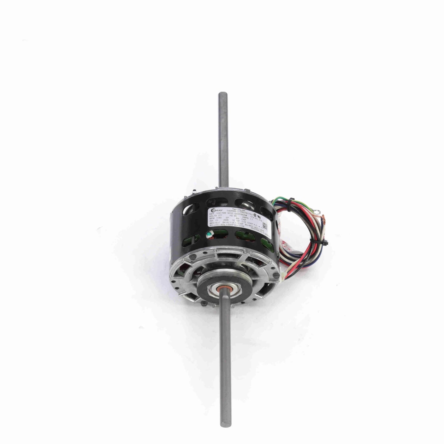 Century Fan Coil & Air Conditioner Motor, 1/15, 1/12, 1/20 HP, 1 Ph, 60 Hz, 277 V, 1050 RPM, 3 Speed, 42 Frame, OAO - 379