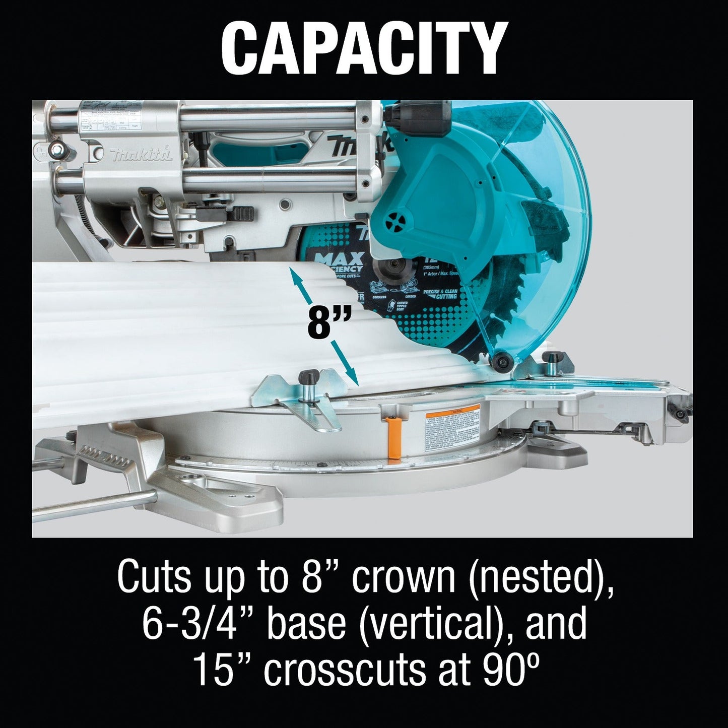 Makita XSL08Z 36V (18V X2) LXT® Brushless 12" Dual‘Bevel Sliding Compound Miter Saw, AWS® Capable and Laser, Tool Only